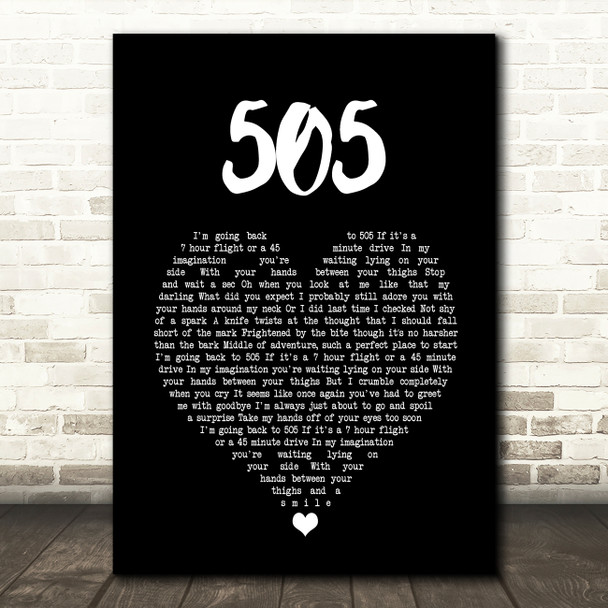 Arctic Monkeys 505 Black Heart Song Lyric Quote Music Print