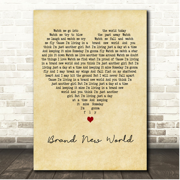 Taylor Swift Brand New World Vintage Heart Song Lyric Print