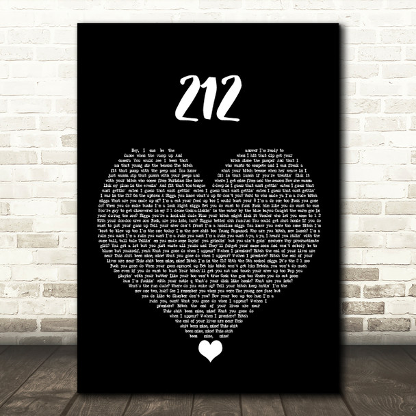 Azealia Banks 212 Black Heart Song Lyric Quote Music Print