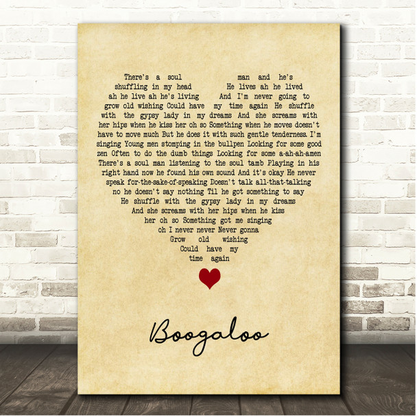 The Cat Empire Boogaloo Vintage Heart Song Lyric Print