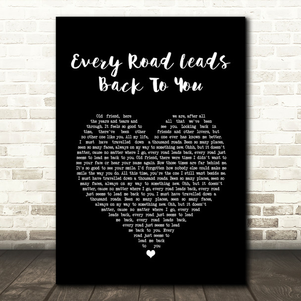 Bette Midler Every Road Leads Back To You Black Heart Song Lyric Quote Music Print
