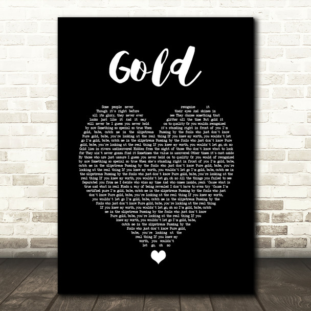 Beverley Knight Gold Black Heart Song Lyric Quote Music Print