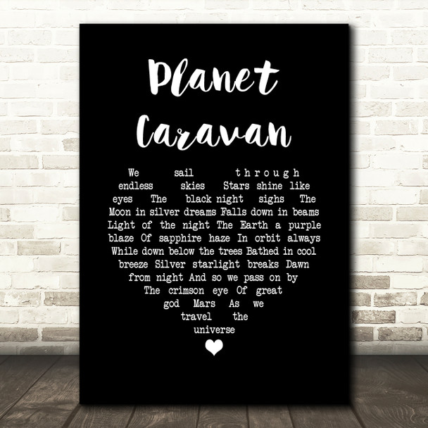 Black Sabbath Planet Caravan Black Heart Song Lyric Quote Music Print