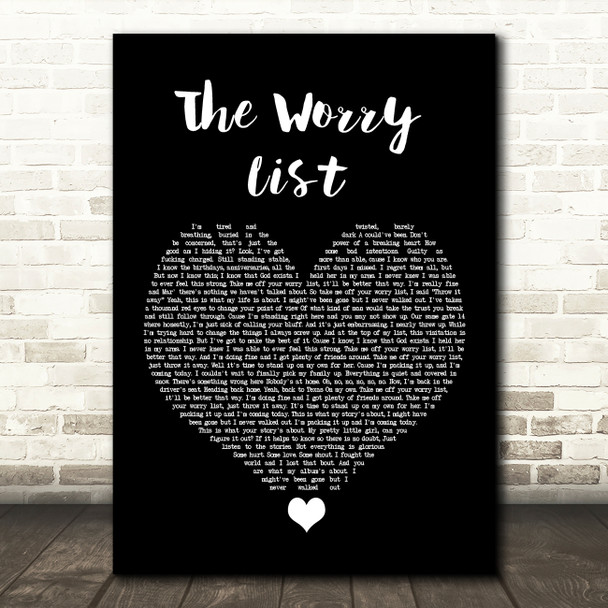 Blue October The Worry List Black Heart Song Lyric Quote Music Print