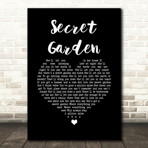 Bruce Springsteen Secret Garden Black Heart Song Lyric Quote Music Print