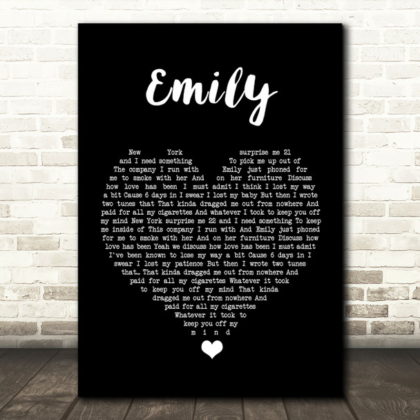 Catfish And The Bottlemen Emily Black Heart Song Lyric Quote Music Print