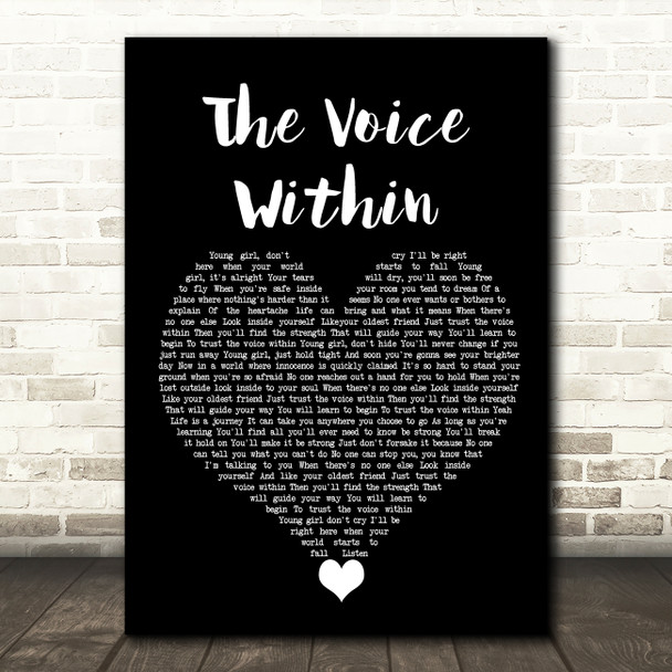 Christina Aguilera The Voice Within Black Heart Song Lyric Quote Music Print