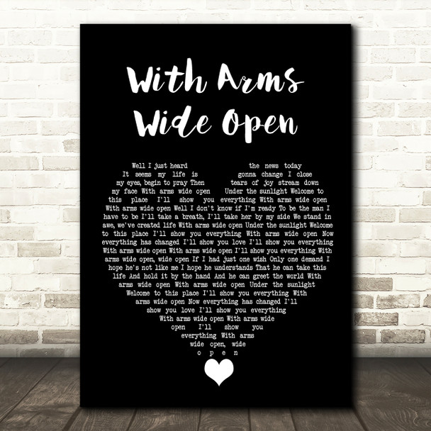 Creed With Arms Wide Open Black Heart Song Lyric Quote Music Print