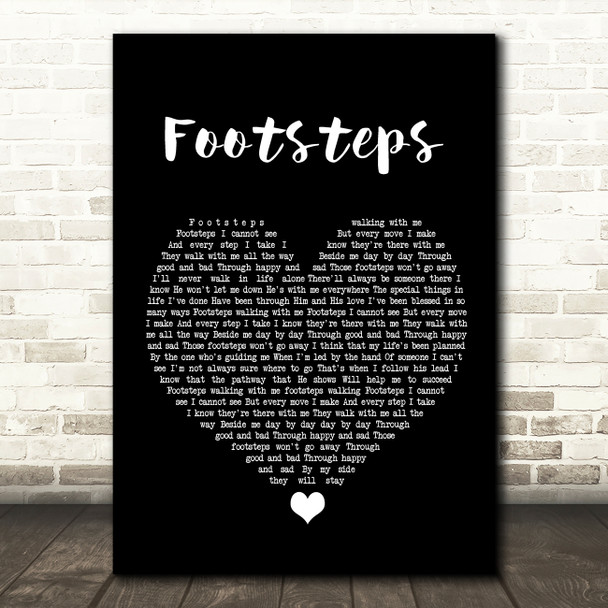 Daniel O'Donnell Footsteps Black Heart Song Lyric Quote Music Print