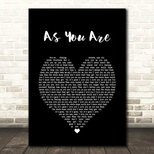 Daughtry As You Are Black Heart Song Lyric Quote Music Print