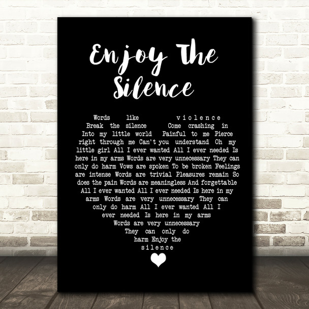 Depeche Mode Enjoy The Silence Black Heart Song Lyric Quote Music Print