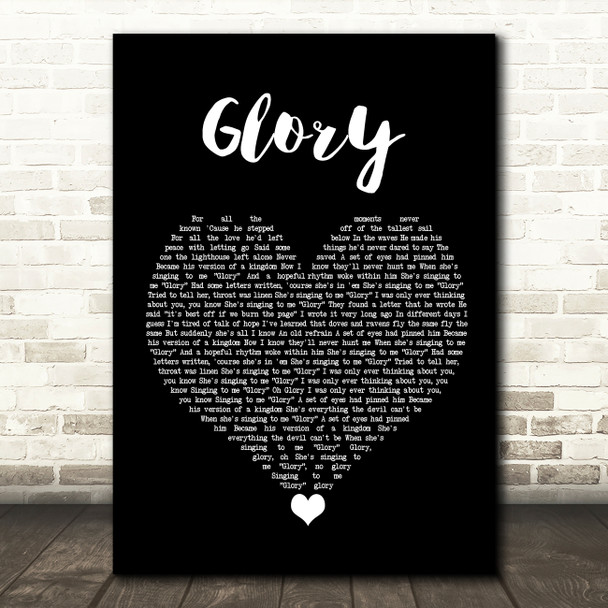 Dermot Kennedy Glory Black Heart Song Lyric Quote Music Print