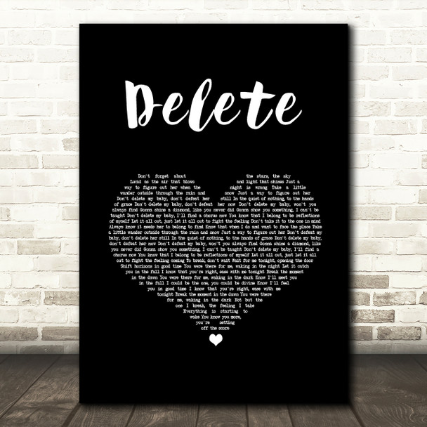 DMA'S Delete Black Heart Song Lyric Quote Music Print