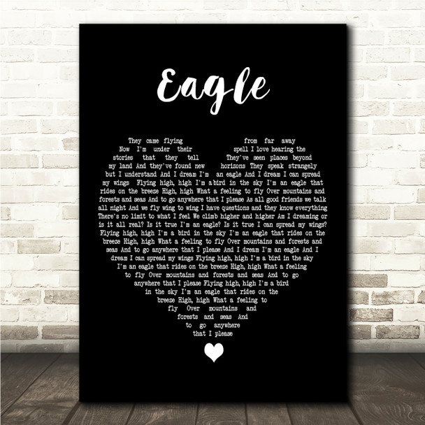 ABBA Eagle Black Heart Song Lyric Wall Art Print