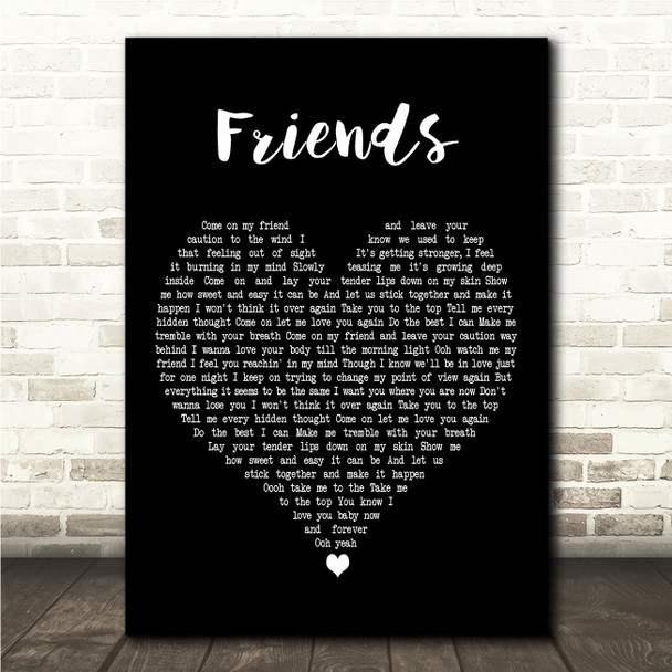 Amii Stewart Friends Black Heart Song Lyric Wall Art Print