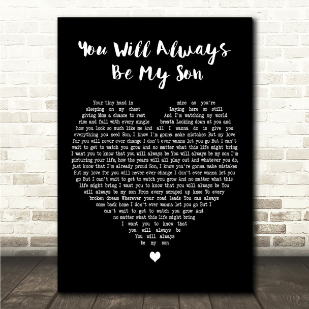 Anthem Lights You Will Always Be My Son Black Heart Song Lyric Wall Art Print