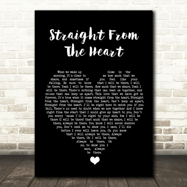 Doolally Straight From The Heart Black Heart Song Lyric Quote Music Print