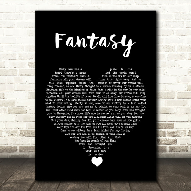Earth, Wind And Fire Fantasy Black Heart Song Lyric Quote Music Print