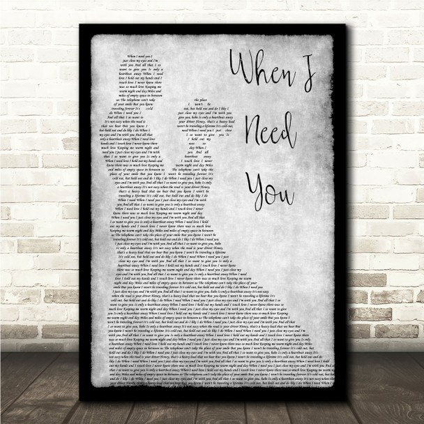 Albert Hammond When I Need You Grey Man Lady Dancing Song Lyric Wall Art Print