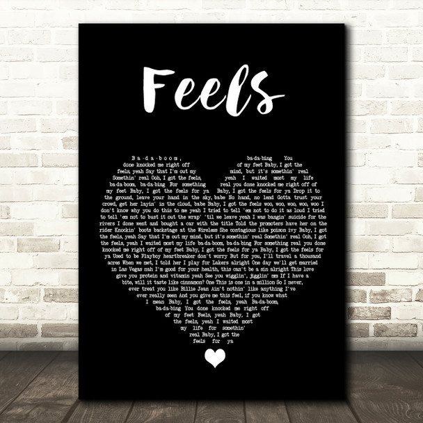 Ed Sheeran Feels Black Heart Song Lyric Quote Music Print