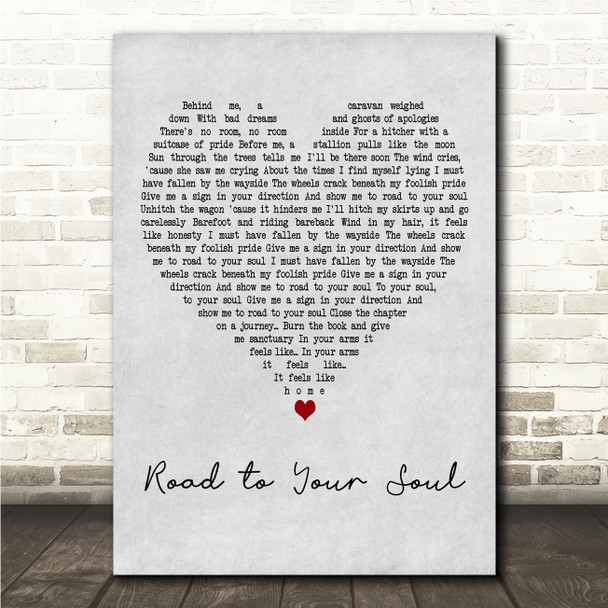 All About Eve Road to Your Soul Grey Heart Song Lyric Wall Art Print