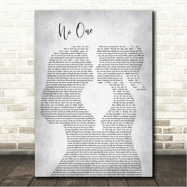Alicia Keys No One Lesbian Women Gay Brides Couple Wedding Grey Song Lyric Wall Art Print