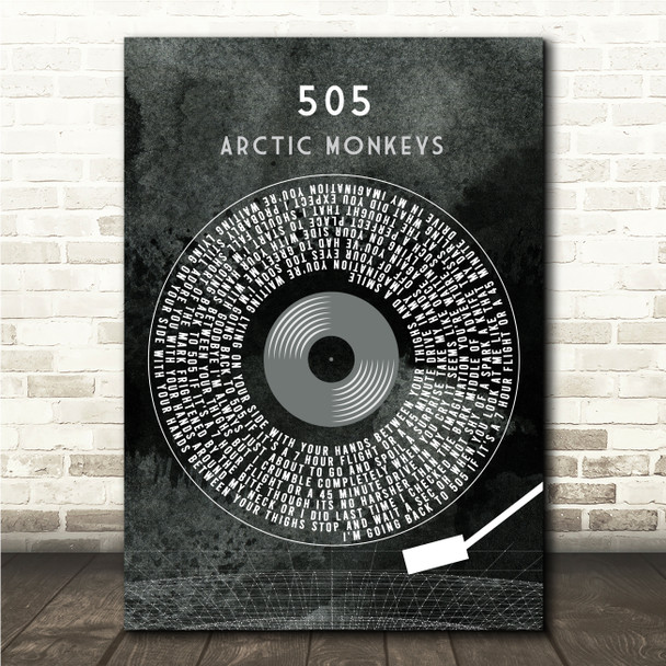 Arctic Monkeys 505 Grunge Grey Vinyl Record Song Lyric Wall Art Print