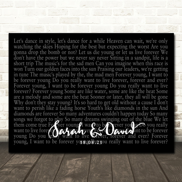 Alphaville Forever Young Landscape Smudge Black Grey Wedding Photo Song Lyric Wall Art Print