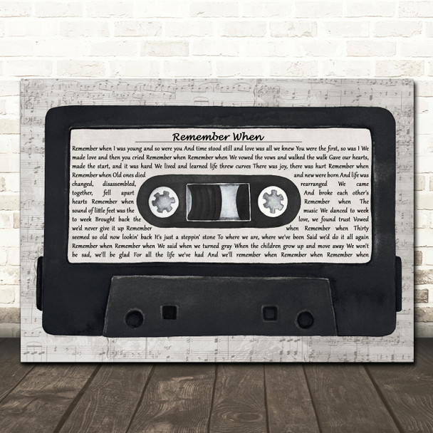 Alan Jackson Remember When Music Script Cassette Tape Song Lyric Wall Art Print