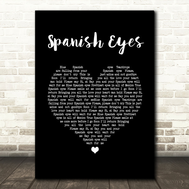 Engelbert Humperdinck Spanish Eyes Black Heart Song Lyric Quote Music Print
