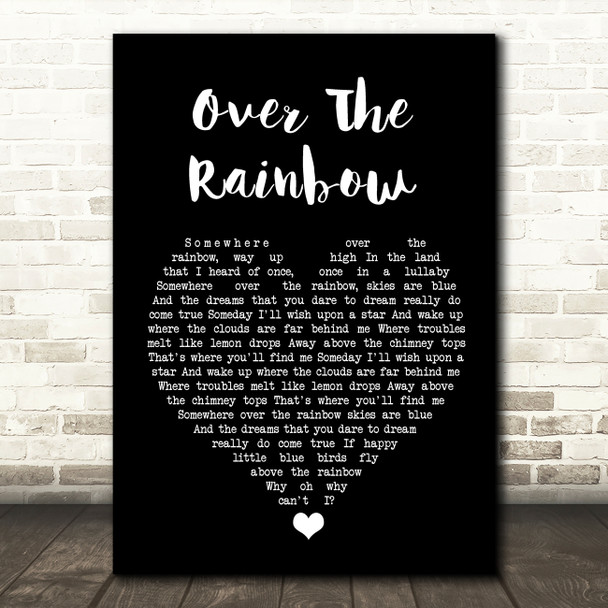 Eva Cassidy Over The Rainbow Black Heart Song Lyric Quote Music Print