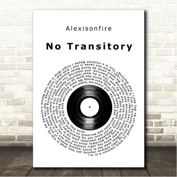 Alexisonfire No Transitory Vinyl Record Song Lyric Wall Art Print