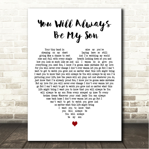 Anthem Lights You Will Always Be My Son White Heart Song Lyric Wall Art Print