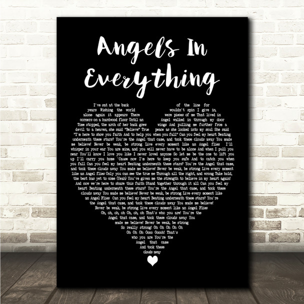 Blue October Angels In Everything Black Heart Song Lyric Wall Art Print