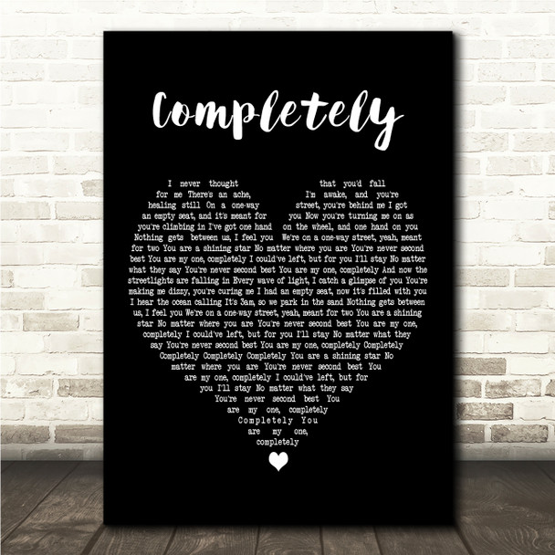 Blue October Completely Black Heart Song Lyric Wall Art Print
