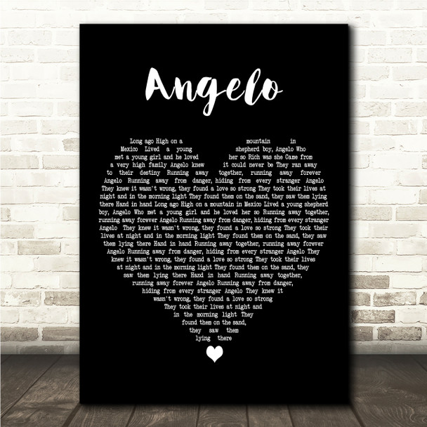 Brotherhood Of Man Angelo Black Heart Song Lyric Wall Art Print