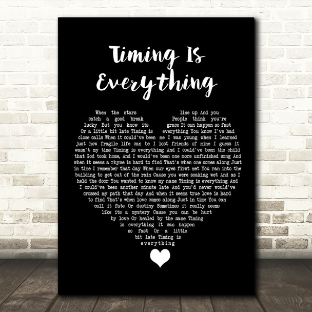 Garrett Hedlund Timing Is Everything Black Heart Song Lyric Quote Music Print