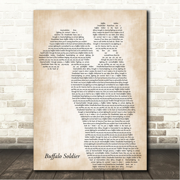 Bob Marley Buffalo Soldier Mother & Child Song Lyric Wall Art Canvas Framed Print
