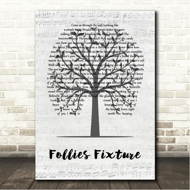 Ben Howard Follies Fixture Music Script Tree Song Lyric Wall Art Canvas Framed Print