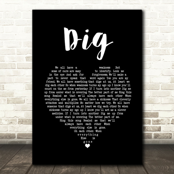 Incubus Dig Black Heart Song Lyric Quote Music Print