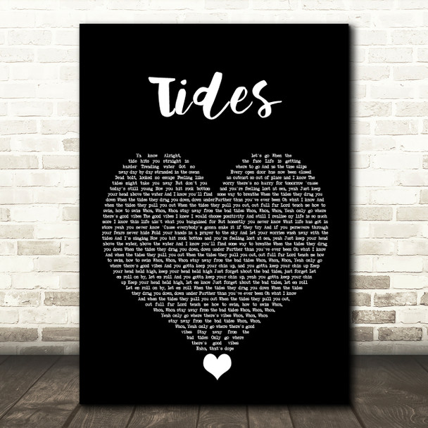 Jack & Jack Tides Black Heart Song Lyric Quote Music Print
