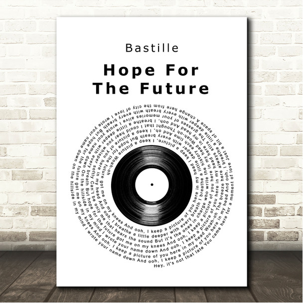 Bastille Hope For The Future Vinyl Record Song Lyric Wall Art Canvas Framed Print