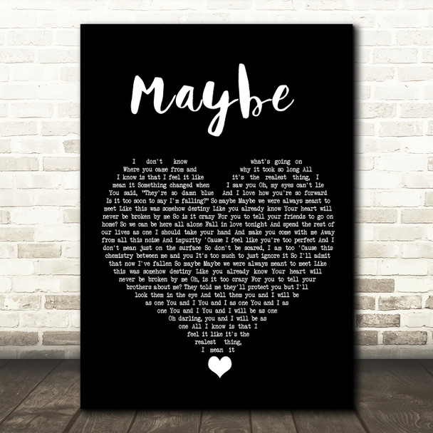 James Arthur Maybe Black Heart Song Lyric Quote Music Print