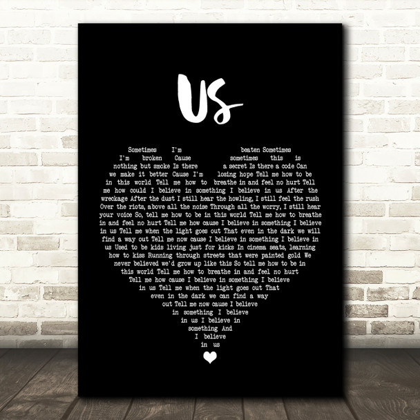 James Bay Us Black Heart Song Lyric Quote Music Print