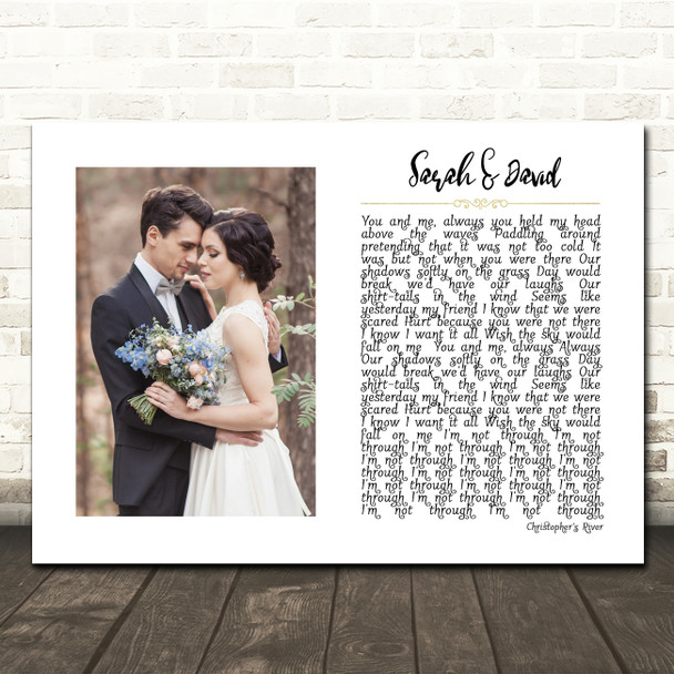Biffy Clyro Christophers River White Landscape Script Rectangle Wedding Photo Song Lyric Wall Art Canvas Framed Print