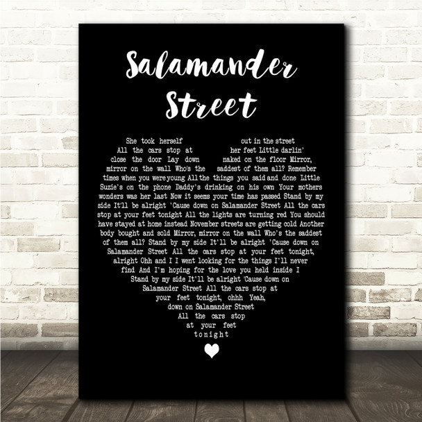 Callum Beattie Salamander Street Black Heart Song Lyric Wall Art Canvas Framed Print