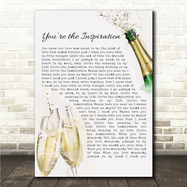Chicago Youre the Inspiration Celebration Champagne Toast Song Lyric Wall Art Canvas Framed Print
