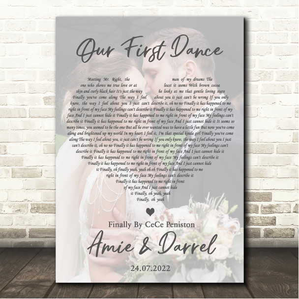CeCe Peniston Finally Full Page Portrait Photo First Dance Wedding Song Lyric Wall Art Canvas Framed Print