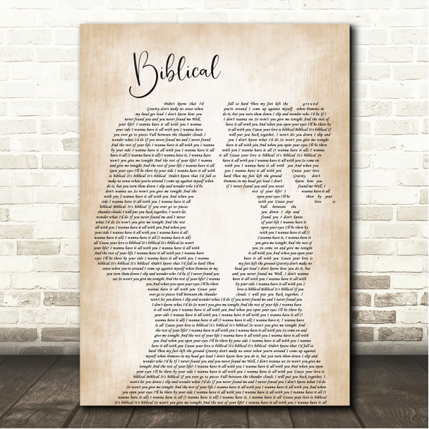 Calum Scott Biblical Lesbian Women Gay Brides Couple Wedding Song Lyric Wall Art Canvas Framed Print