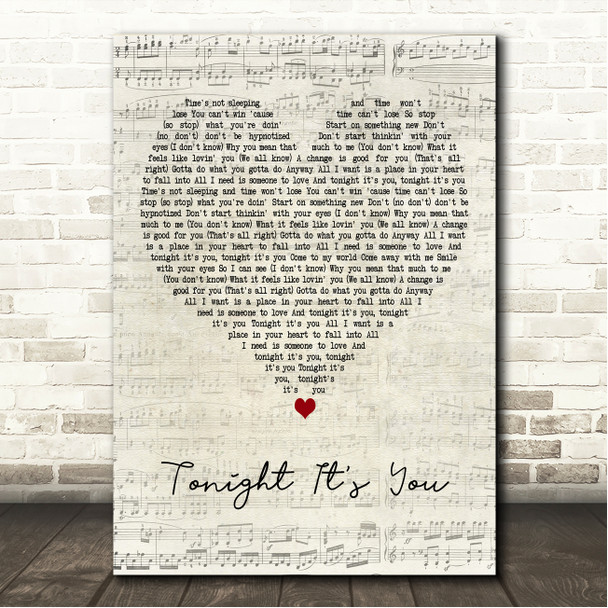 Cheap Trick Tonight Its You Script Heart Song Lyric Wall Art Canvas Framed Print